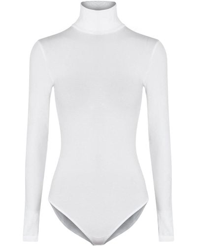 Wolford Colorado Cotton-Blend Bodysuit - White