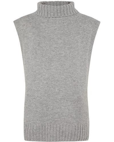 Vince Roll-neck Wool-blend Poncho - Grey