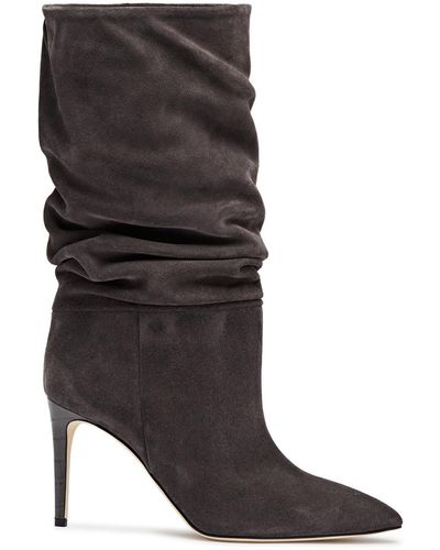 Paris Texas Slouchy 85 Suede Knee-high Boots - Black
