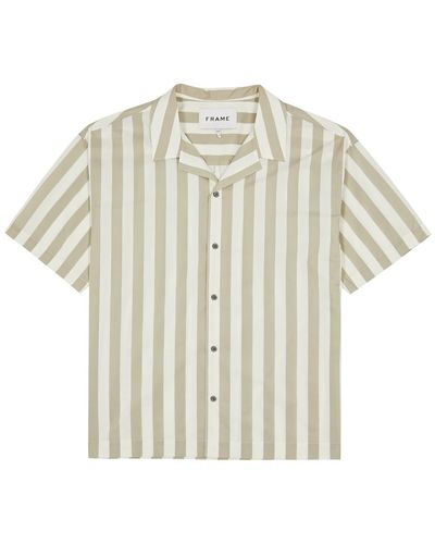 FRAME Striped Cotton Shirt - White