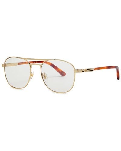 Gucci Aviator-Style Optical Glasses - Metallic