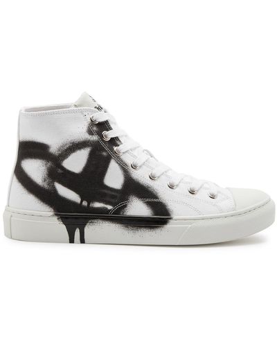 Vivienne Westwood Orb-print Canvas High-top Sneakers - White