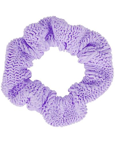 Hunza G Seersucker Scrunchie - Purple