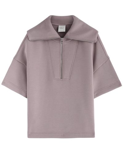 Varley Willow Half-Zip Stretch-Jersey T-Shirt - Purple