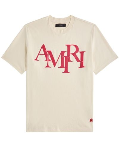 Amiri Logo-Print Cotton T-Shirt - White