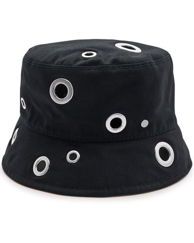 Maison Michel Axel Eyelet Cotton Bucket Hat - Black