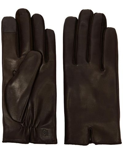Handsome Stockholm Essentials Leather Gloves - Black