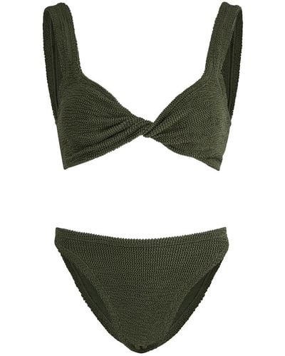 Hunza G Juno Seersucker Bikini - Green