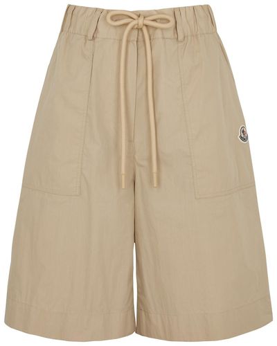 Moncler Cotton-blend Shorts - Natural