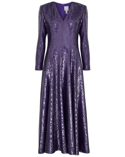 Huishan Zhang Andy Sequin Maxi Dress - Purple