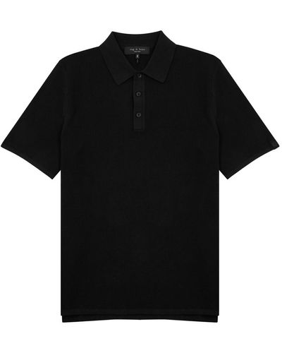 Rag & Bone Harvey Cotton-blend Polo Shirt - Black