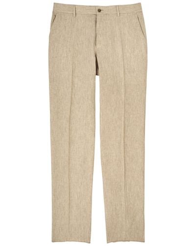 Dolce & Gabbana Straight-Leg Linen Trousers - Natural