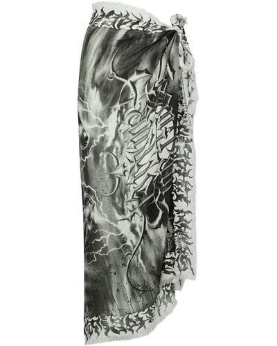 Jean Paul Gaultier Diablo Printed Modal-blend Sarong - Gray