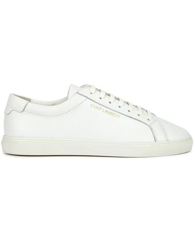 Saint Laurent Andy Leather Trainers - White