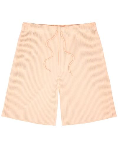 Issey Miyake Homme Plissé Pleated Jersey Shorts - Natural