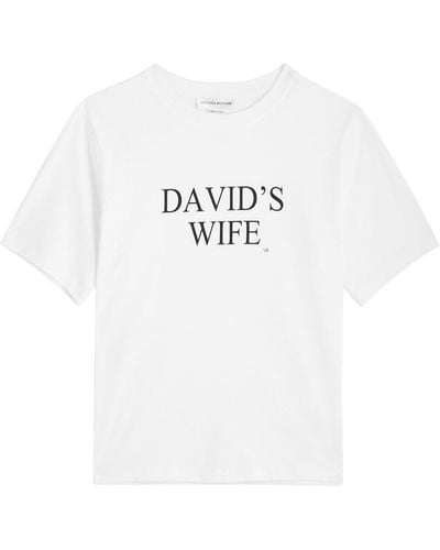 Victoria Beckham David'S Wife Cotton T-Shirt - White