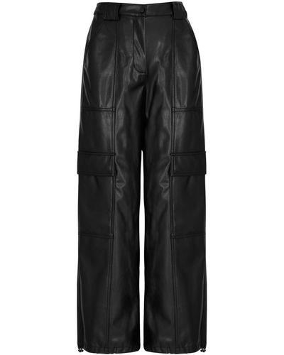 Jonathan Simkhai Wide-leg Vegan Leather Cargo Pants - Black
