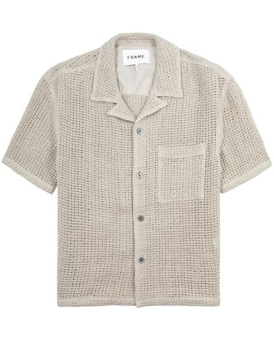 FRAME Open-knit Linen Shirt - White