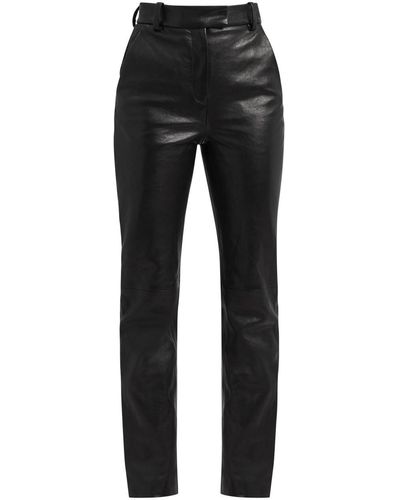 Khaite Emile Leather Trousers - Black