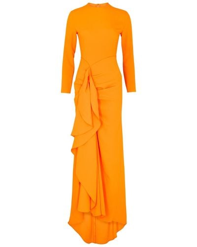 Solace London Nia Ruffled Maxi Dress - Orange