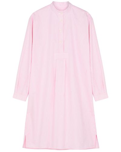 The Sleep Shirt Pink Striped Cotton Nightdress