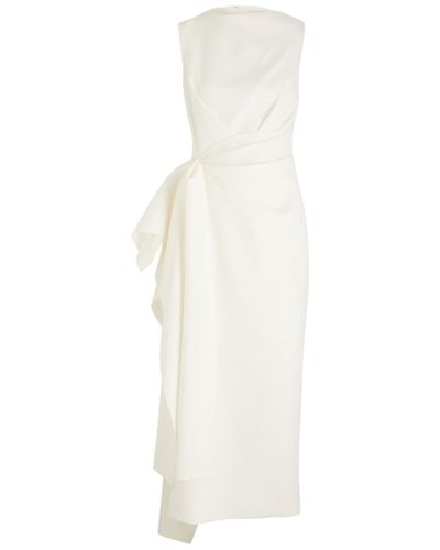ROKSANDA Calatrava Draped Ruffled Midi Dress - White