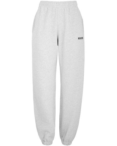 ROTATE SUNDAY Logo-Embroidered Cotton Joggers - White