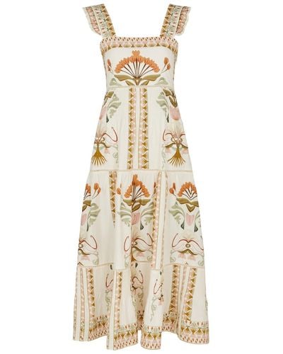 Lug Von Siga Sybill Printed Cotton Midi Dress - Natural