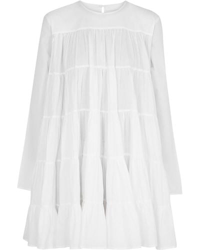 Merlette Soliman Tiered Cotton Dress - White