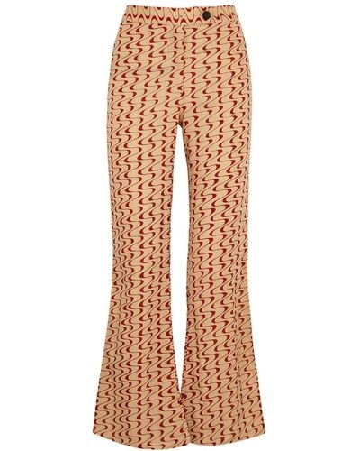 GIMAGUAS Disco Printed Cotton Trousers - Natural