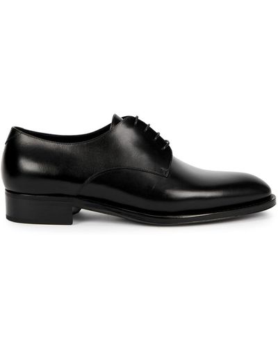 Saint Laurent Adrien 25 Leather Derby Shoes - Black