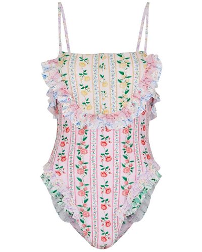 Fillyboo Floral-print Ruffled Swimsuit - Multicolor
