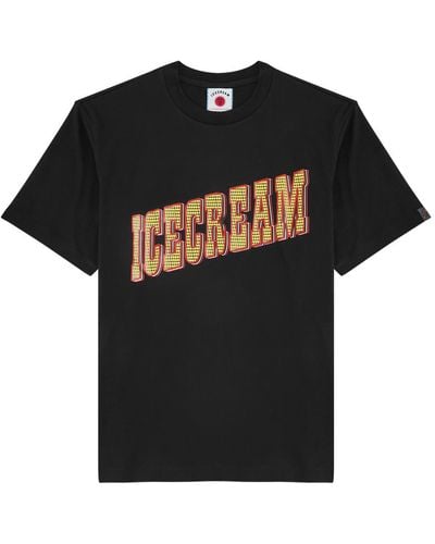 ICECREAM Casino Printed Cotton T-Shirt - Black