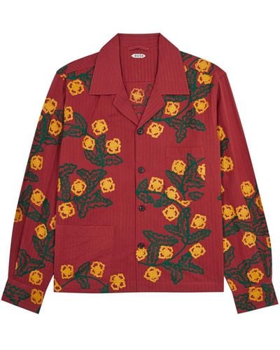 Bode Marigold Wreath Embroidered Cotton Shirt