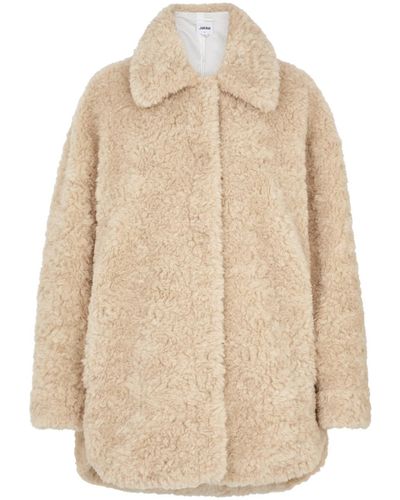 Jakke Kelly Faux Fur Coat - Natural