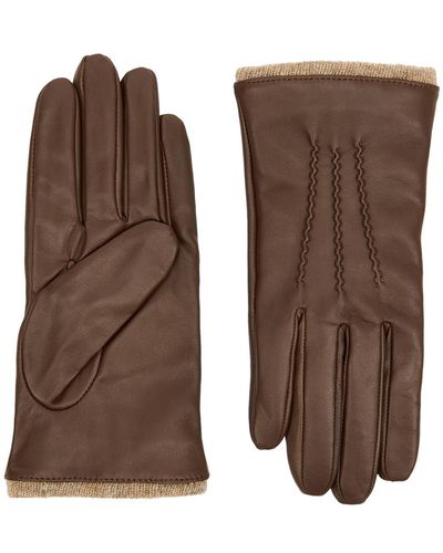 Dents Loraine Leather Gloves - Brown