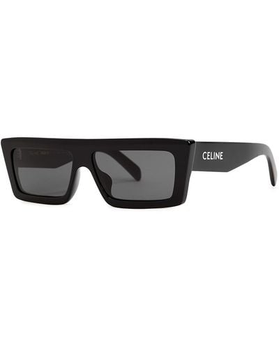 Celine D-Frame Sunglasses, Dark Lenses, Designer-Stamped Arms, 100% Uv Protection - Black