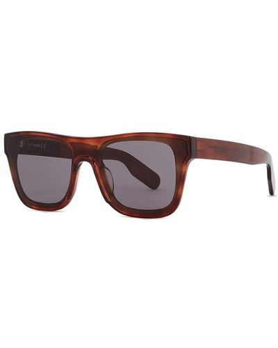 KENZO Matte Black Square-frame Sunglasses - Brown