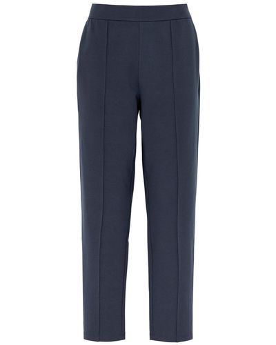 Eileen Fisher Tapered-leg Stretch-jersey Trousers - Blue