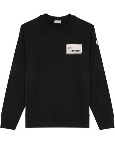 Moncler Logo Cotton Sweatshirt - Black