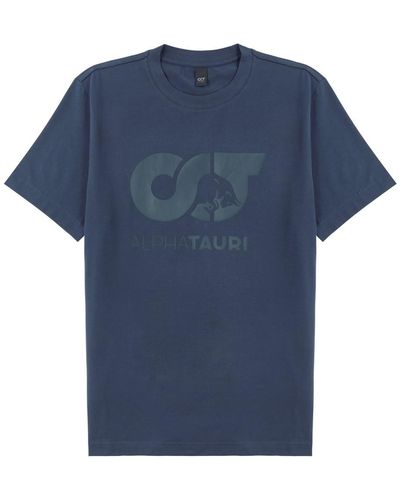 Alpha Tauri Jero Logo-Print Stretch-Cotton T-Shirt - Blue