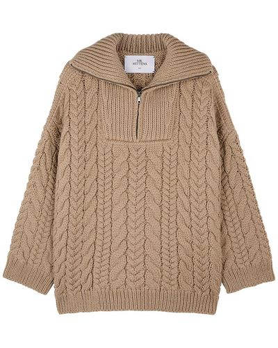 Mr. Mittens Half-Zip Cable-Knit Wool Jumper - Natural