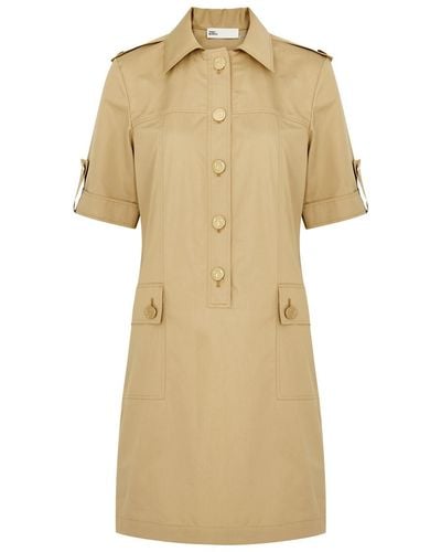 Tory Burch Camp Cotton-Poplin Mini Shirt Dress - Natural