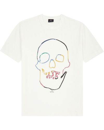 PS by Paul Smith Printed Cotton T-Shirt - White
