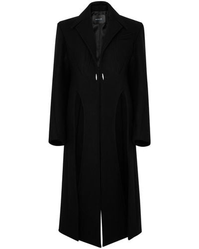 Mugler Split Wool-blend Coat - Black