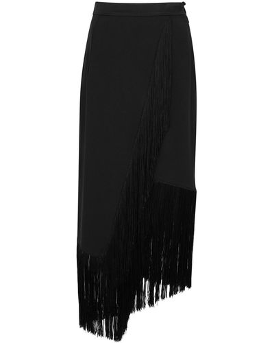 ‎Taller Marmo Bossa Nova Black Fringe-trimmed Midi Skirt