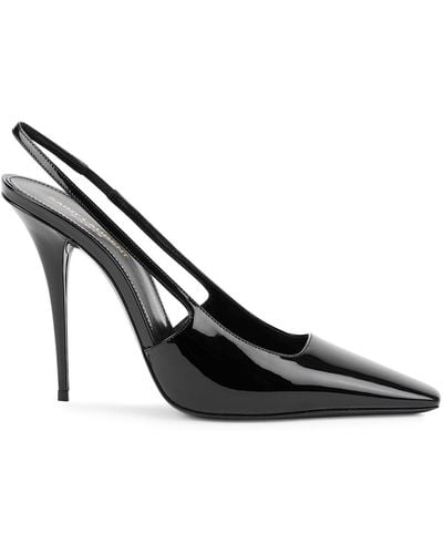 Saint Laurent Tom 110 Patent Leather Slingback Court Shoes - Black