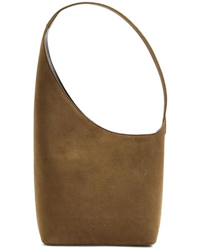 Aesther Ekme Demi Lune Small Suede Tote - Brown