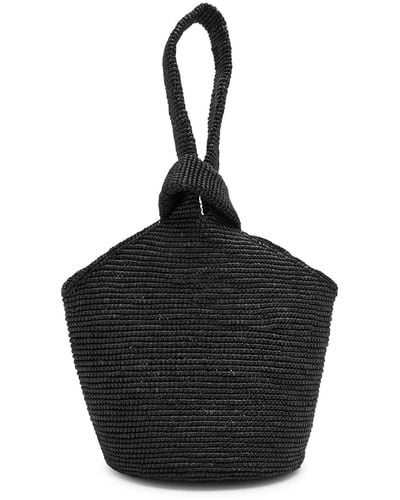 Sensi Studio Straw Top Handle Bag - Black