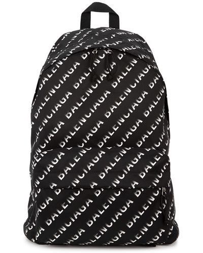 Balenciaga Wheel Logo-Print Nylon Backpack - Black